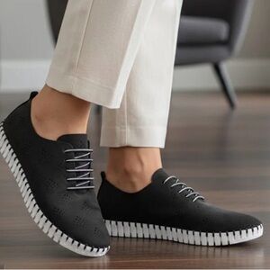 Eric Michael Annie Navy nubuck leather sneaker women’s 39